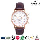 KYT Silver / Gold / Rose Gold Case 5ATM Water Resistant Wrist Quartz Mens Watch Chronograph Quality Choice thumbnail-5