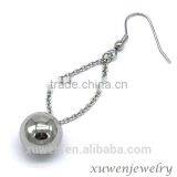 Polish Ball Stainless Steel Chain Hanging Earrings thumbnail-2