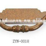Vintage Zinc Alloy Recessed Pull Handle With Antique Coffee