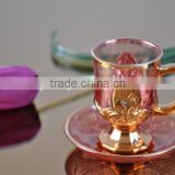 2016 China Manufacturer Golden plated coffee cup and saucer set