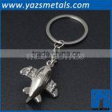 Chrome Plating Metal 3d Airplane Keychain for Sales