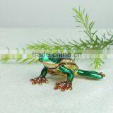 Cute Animal Shaped Metal Alloy Magnetic Jewelry Boxes With Crystal Rhinestone