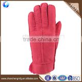wholesale cheap ladies double face gloves hand sewn shearling suede gloves