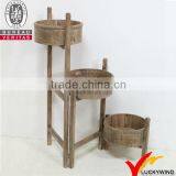 Vintage Wood Barrel Plant Stand