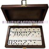 High Quality Dominoes Set in Wood Box thumbnail-2