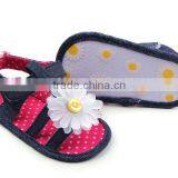 XIAOLIUBAO Beautiful Flower Design Denim Material Soft Sole Baby Girl Sandals Shoes thumbnail-2