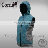 High Quality Vest Fashion Men's Fleece Hooded Sleeveless Jacket