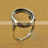 14*17mm 925 Sterling Silver Antiqued Silver Vintage Style Oval Carve Patterns Bezel Ring Base Blank Supplies DIY Finding1223068 thumbnail-3