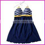New Navy Style Women's Padded Hot Springs Swimwear Push up Bathing Suit Bikini Swimsuit Skirt thumbnail-2