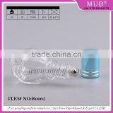 10ml Special Design Round Shaped Clear Roll on Bottle Glass Perfume Bottle With Roller Ball and Aluminum Cap