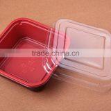 Red Square Plastic Fruit Packaging Food Box With Clear Lid thumbnail-3