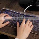New Transparent Super Thin Glass Touch LED Backlit Universal Wired Keyboard For Windows/IOS/Android/OSX With Gesture Function thumbnail-3