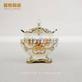 Wholesale High Quality Golden Ashtrey, Porcelain Astray With Lid thumbnail-2