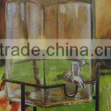 6 Liter Unique Clear Hexagon Glass Beverage Dispenser With Stand thumbnail-1