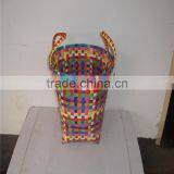 Hand Made Paper Rope Material Square Weave Basket thumbnail-1