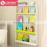 Lovely Colorful Wooden Kids Bookshelf / Kids Bookcase Design 4 Tiers Wall Mounted Bookshelf thumbnail-1
