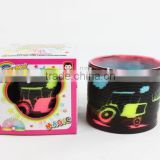 plastic magic rainbow spring toys with printed car/hot sale rainbow circle