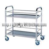 Guangzhou Hotel Restaurant Supply Multi Size Two Tier Movable Stainless Steel Trolley Manufacturers Catering Trolley C264 thumbnail-1