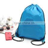 2016 Fashion Promotion Hot Sell Black Sport Drawstring Bag, Polyester Drawstring Bags