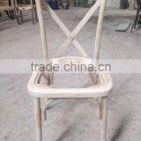 Solid Wood Stacking Living Room Dining Chair Wooden Antique Cross Back Dining Chair thumbnail-3