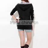 Comfortable Winter Long Sleeve Girls Thick Hoody Coat Back With Hat Made in China thumbnail-4