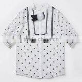High Quality Organza Fashion Design Lady Blouse,Half Sleeve Fashion Blouse,O-neck With Dot Printing Fashion Blouse Collar thumbnail-2