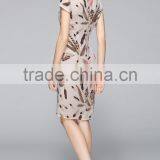 Classic Short Sleeve V Neck Slim Fit Ladies Dress thumbnail-4