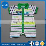 Newest Fashion Strip Coverall Polo Neck Baby Romper for Boys thumbnail-1