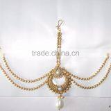 MATHAPATTI MAANG TIKA GOLD PLATED POLKI Pearl thumbnail-2