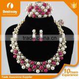 Hot Sell Best Price Fashion African Beads Jewelry Set Crystal Beads Necklace Set Nigerian Wedding EF0066-4 thumbnail-1