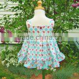 Latest Design 3 Year Old Girl Dress 100% Cotton Floral Two Piece Prom Baby Clothes Dress Set thumbnail-4