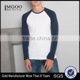 MGOO Customized T-shirt With Shoulder Sleeves Plain Long Sleeve Tshirt Soft Cotton Blank Tee Shirt For Men