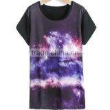 100% Polyester Galaxy Sublimation Printing Long t Shirt