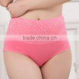 Factory OEM Plain Solid Color 95%Cotton 5%Elastane Embroidery Logo Design High Quality Elastic Band High Waist Women Underwear thumbnail-3