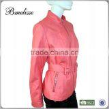 2014-2015 Wholesale Fashion Women pu Leather Jacket Pink Stylish Women's Black Leather Jacket thumbnail-2