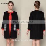 Latest 2015 Black and White Elegant Coat Model Women Winter Coat 1pieces thumbnail-1