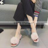 The New 2017 Satin Surface Minks Hair Bulb Cool Slippers thumbnail-3