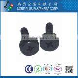 Made in Taiwan Steel Knurled Thumb Screw Flat Head Black Oxide thumbnail-4
