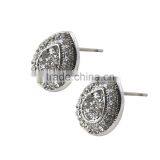Customized Latest Diamond Stud Artificial Pearl Model Fashion Hiphop Earrings For Girls Wholesale thumbnail-1