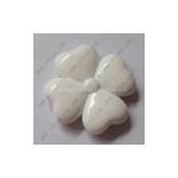 White Acrylic Flower Solid Beads--SAB016-WHITE