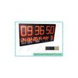 Custom Red Led Digital Clock Display , Digital Clock Board 100cm x 50cm