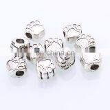 Antique Silver Dog Bear Paw Beads Paw Print Charm Beads for Bracelet thumbnail-2