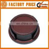 Cheap Logo Custom Embossed Leather Coaster thumbnail-1