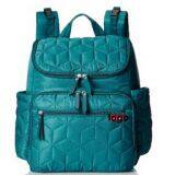 Quilted Polyester Diaper Backpack Bag With Pockets Outside thumbnail-1
