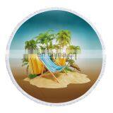 100% Polyester Round Beach Towel Multicolor Custom thumbnail-5