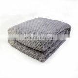 100% polyester super soft warm embossed plaid plush waffle flannel  print coral fleece  throw blanket
