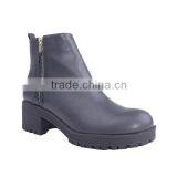 Hot Selling Woman Wholesale Best Price Two Zippers Mid Heel Anti Slip Ankle Boots thumbnail-2