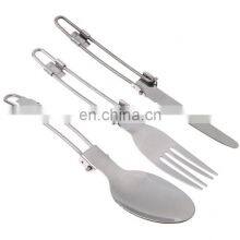 New Design Stainless Steel Folding Spoon Fork Knife Kitchen Cutlery Set thumbnail-2