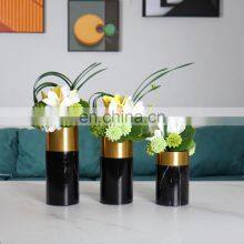 Stone Crafts Flower Vase Decorative Modern Wholesale Sublimation De Luxe Moderne Morden Stone Marble Vases For Home Decor thumbnail-4