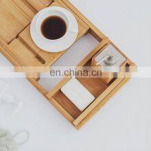 2020 New Natural Bamboo Bathtub Rack Retractable Nordic Light Luxury Bathtub Show Caddy Bamboo Wood Bathtub Caddy thumbnail-5